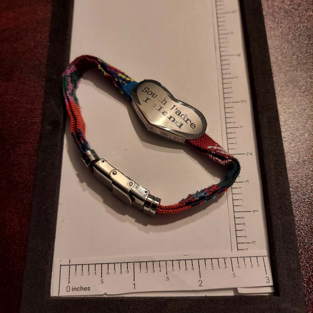 South Padre Island Stainless Steel Multicolor Art Patterns Wrap Bracelet